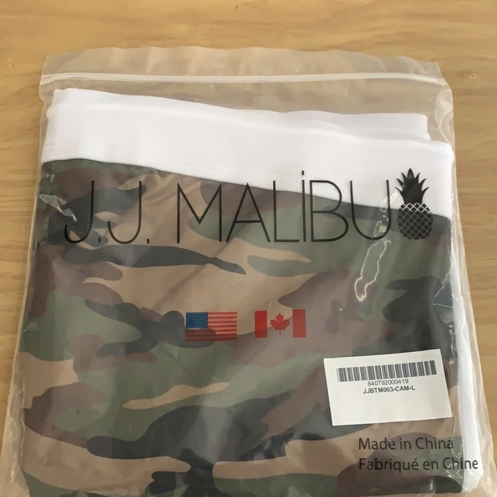 NWT JJ Malibu Camo Print Athletic Short Shorts Mini Gym Festival XL